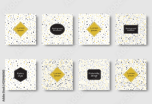 Bauhaus design. Geometric pattern vector. Set for cover, flyers, leaflets, promotional offers, invitation, greeting, brochures, booklets. Vector abstract background.
