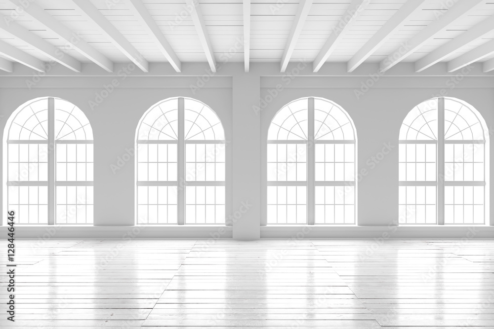White room interior, open space mockup White room interior, open space mockup