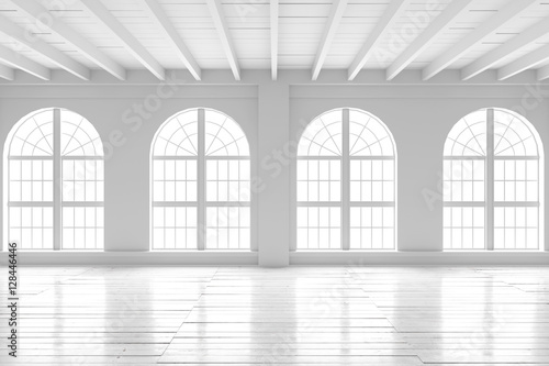 White room interior  open space mockup