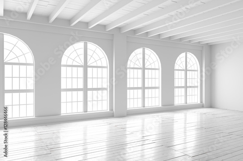 White room interior, open space mockup
