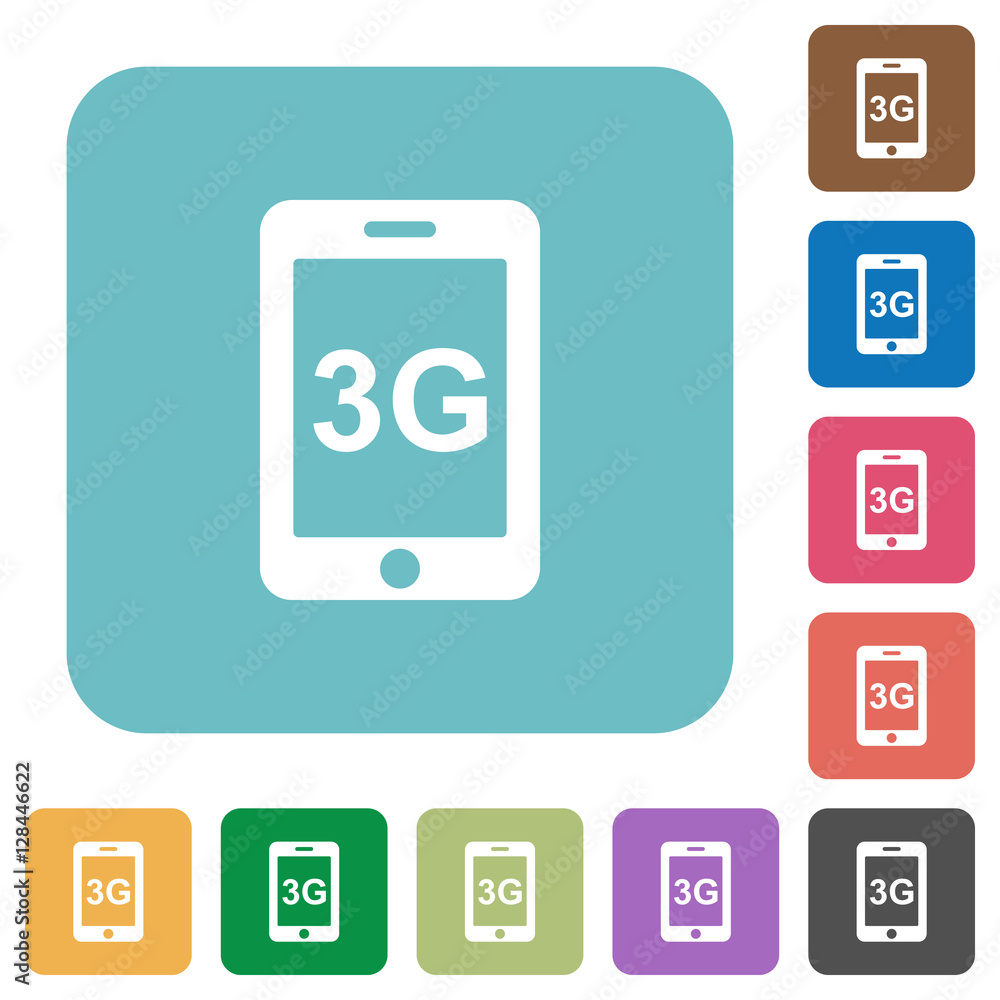 Third gereration mobile network square flat icons Third gereration mobile network square flat icons