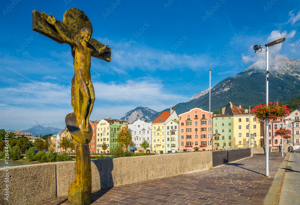 View from the Innsbruck bridge in Innsbruck - Austria