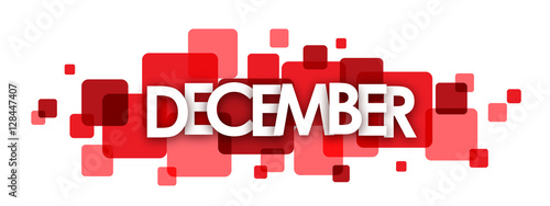 DECEMBER overlapping vector letters icon