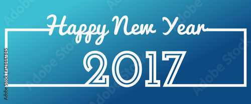 Happy New Year 2017 text design celebration greeting card. Vector Illustration.