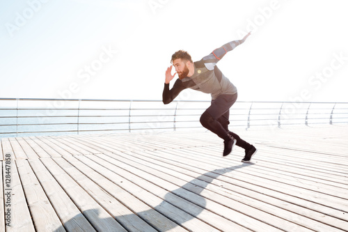 Runner starts near the sea