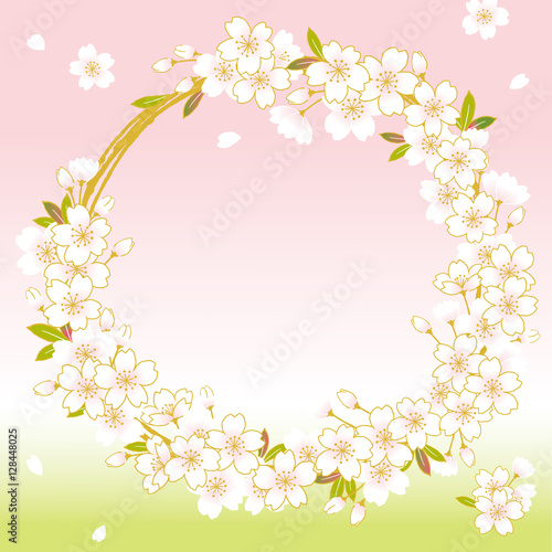 桜のリース イラスト Stock ベクター Adobe Stock