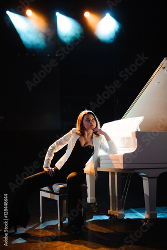 the woman with the white piano