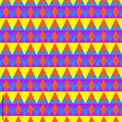 Seamless pattern with triangles . Abstract background in bright colors