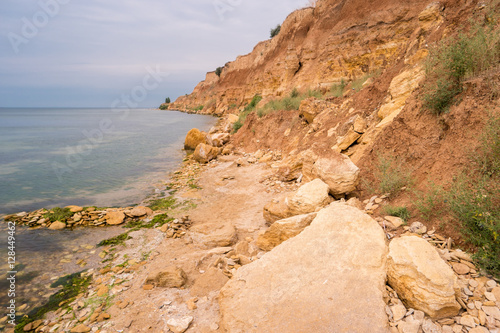 Cliffs on the coast. Rocks and seashore. Keep traveling and exploring. Island In Baltic Sea.