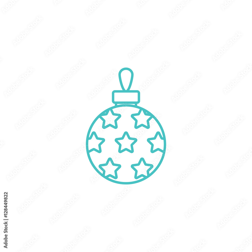 Fototapeta premium bauble ball toy christmas xmas line icon