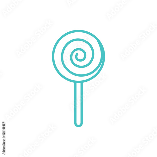 lollipop sweet candy sugar line icon blue and white