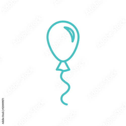 balloon gelium oval ellipse circle line icon vector blue on white photo