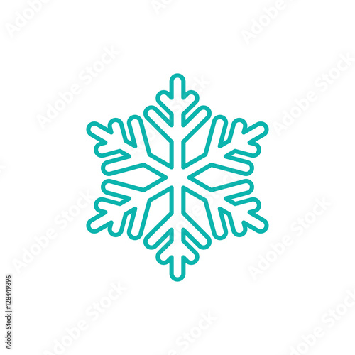 snowflake snow freeze winter thin line outline icon