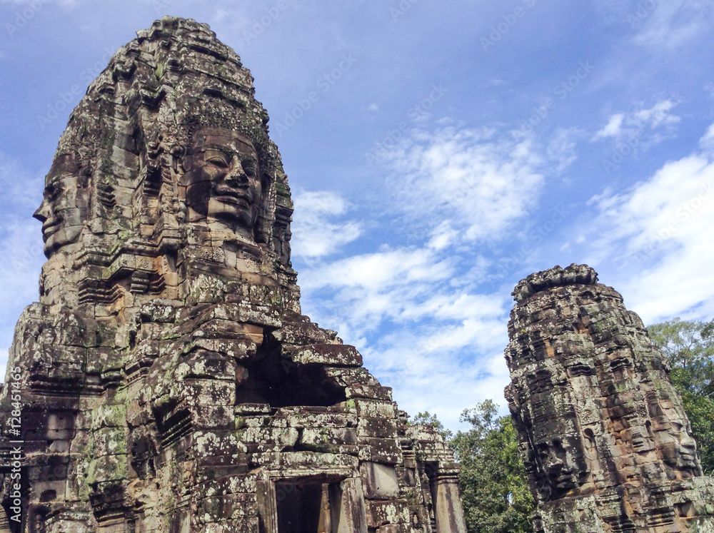 Bayon Temple at Angkor Thom, Siem Reap Cambodia