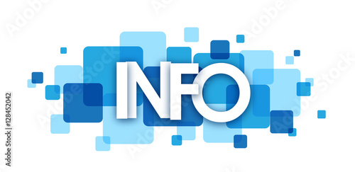 "INFO" Blue Overlapping Letters Vector Icon