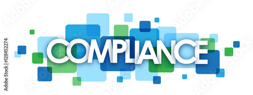 "COMPLIANCE" blue and green vector letter icon