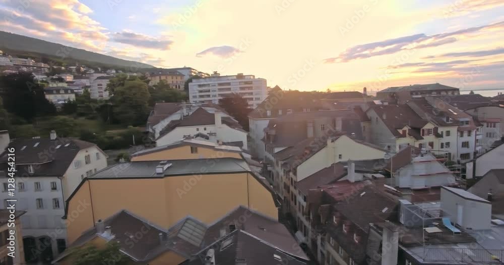 Aerial view of Neuchatel with a beautiful sunny day, Switzerland Aerial view of Neuchatel with a beautiful sunny day, Switzerland