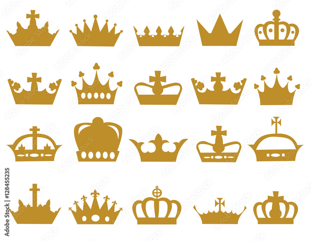 Vector illustration of different crowns Vector illustration of different crowns