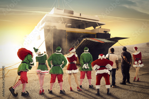 Big ship and santa claus 