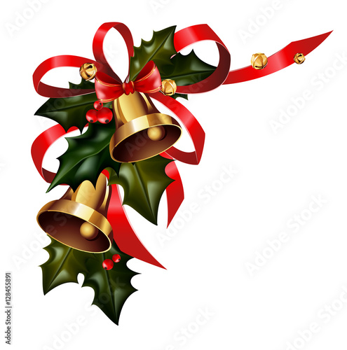 Christmas decorations with fir tree and decorative elements