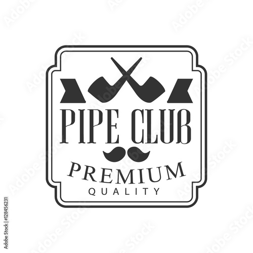 Gentelmen Crossed Pipes Premium Quality Smoking Club Monochrome Stamp For A Place To Smoke Vector Design Template