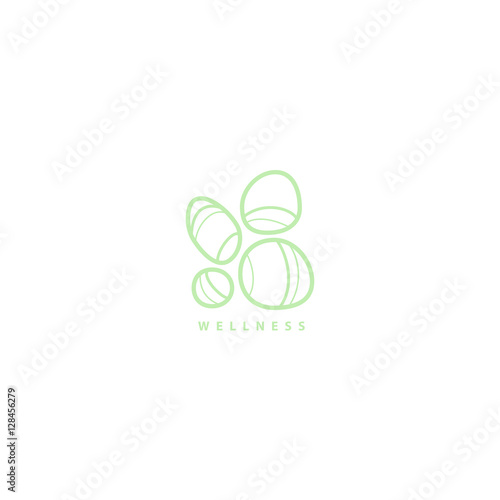 Spa logo. Spa stones icon. Vector Stylized line illustration for yoga, wellness, beauty designs.