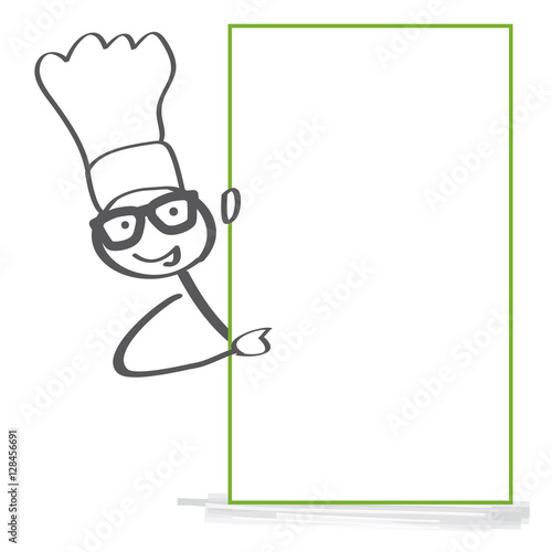 à la carte - Koch hält Tafel zum beschriften