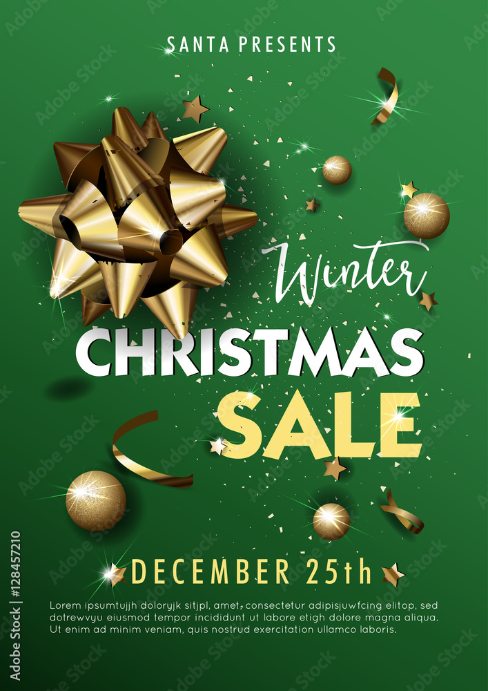 Fototapeta premium Christmas sale background. Vector illustration