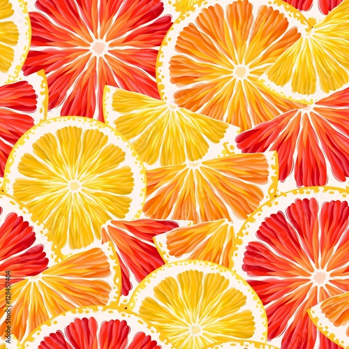 Citrus slices seamless