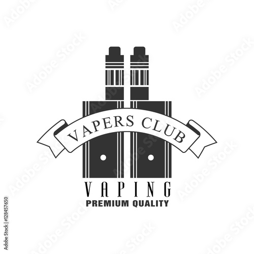 Vaping Premium Quality Vapers Club Monochrome Stamp For A Place To Smoke Vector Design Template