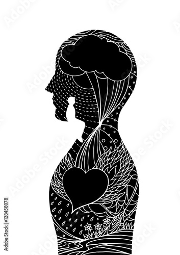 human head, chakra power, inspiration abstract thought, world, universe inside your mind