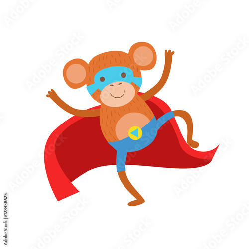 Monkey Animal Dressed As Superhero With A Cape Comic Masked Vigilante Character
