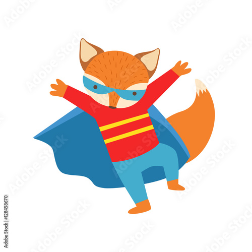 Fox Animal Dressed As Superhero With A Cape Comic Masked Vigilante Character