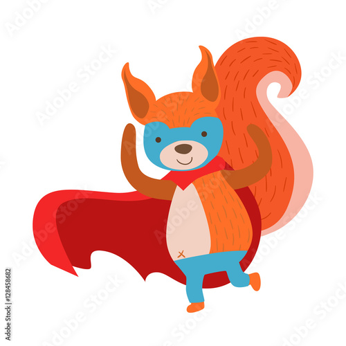 Squirrel Animal Dressed As Superhero With A Cape Comic Masked Vigilante Character