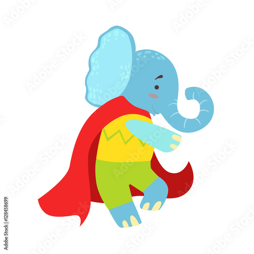 Elephant Animal Dressed As Superhero With A Cape Comic Masked Vigilante Character