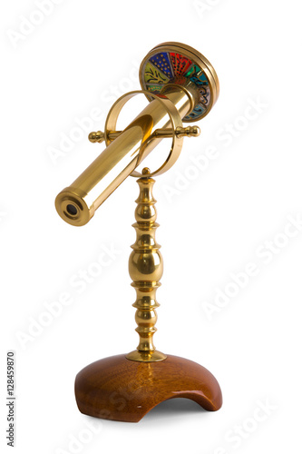 Antique kaleidoscope on white background