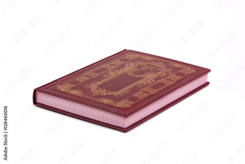 Red notebook on white background Red notebook on white background