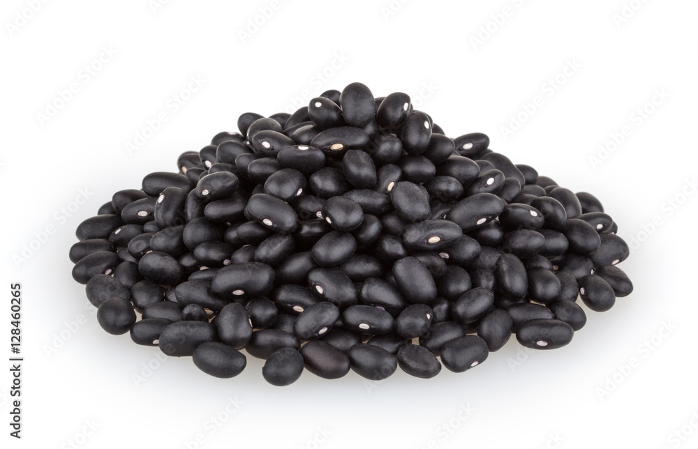 Black beans isolated on white background