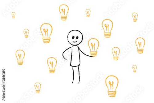 Person hält Glübirne