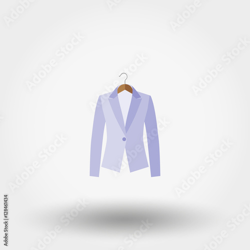 Jacket on a hanger. Icon.