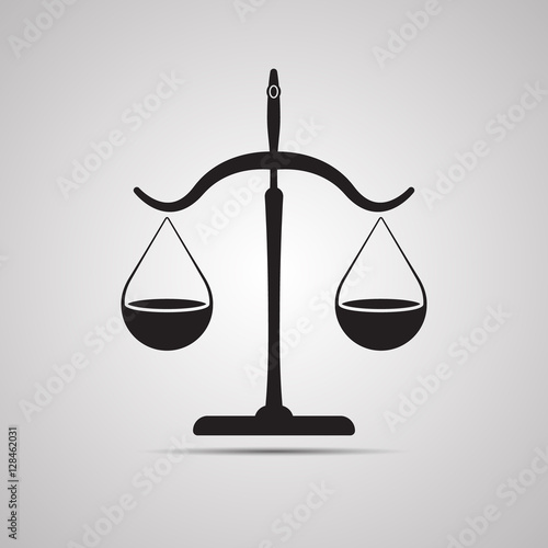 Векторная иллюстрация иконка простой символ плоский для веб силуэт шаблон Libra правосудие весы Фемиды