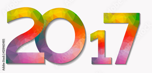 2017 background low poly new years colorful