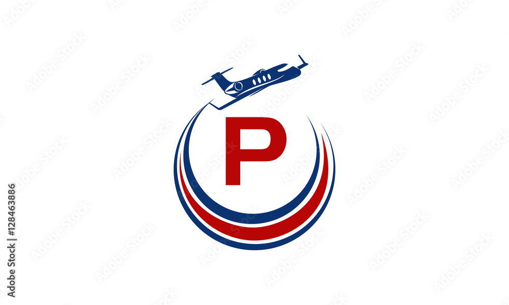 Airplane Logo Initial P Airplane Logo Initial P
