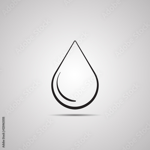 Векторная иллюстрация иконка простой символ плоский для веб силуэт шаблон water drop капля воды слеза дождь