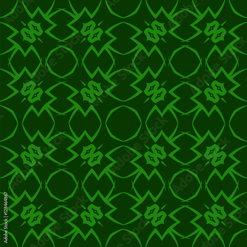 Wallpaper Mural Green Ornamental Seamless Line Pattern. Endless Texture. Oriental Geometric Ornament Torontodigital.ca