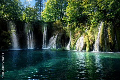 Waterfall inforest, Plitvice, Croatia