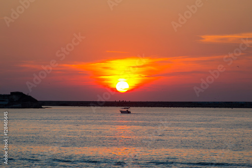 Sunset on the sea