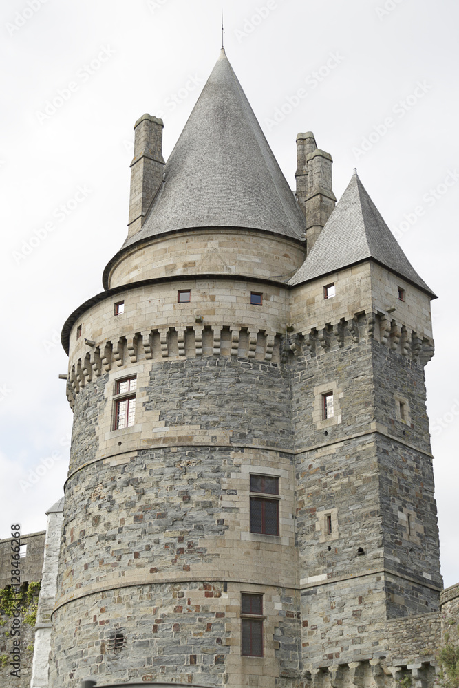 Medieval castle in the town of Vitre, France