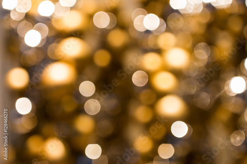 blurred golden christmas lights bokeh