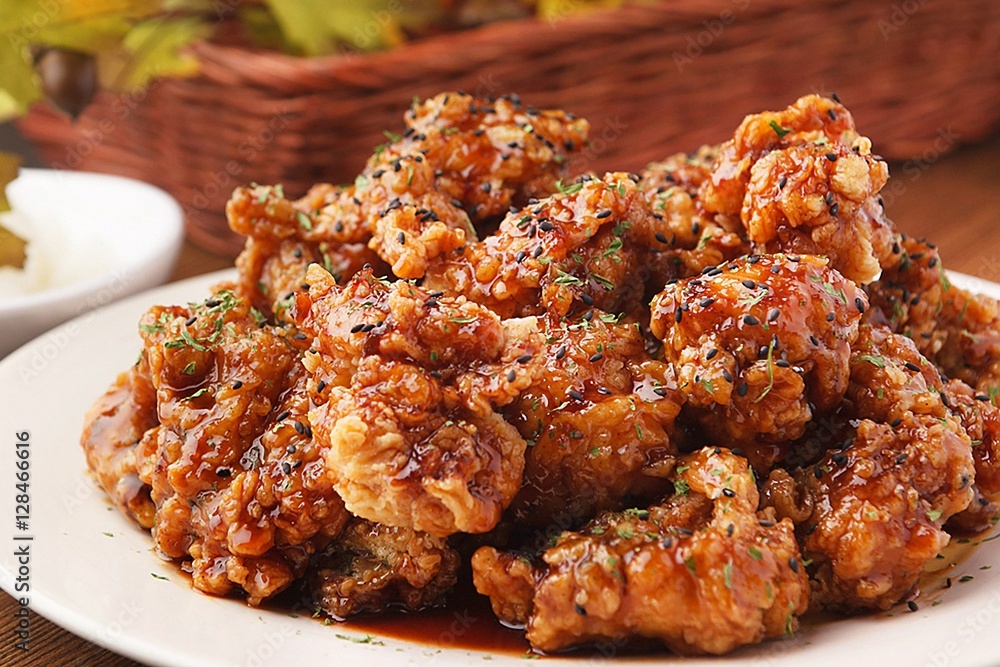 Ganjang chicken, soy sauce chicken, 간장치킨